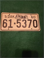 Vtg South Dakota 1960 Plate
