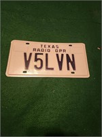 Vtg Texas Radio Opr Plate