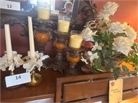 Candle Holders & Flower Arrangement