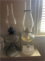 2 Kerosene Oil Lamps (non matching)