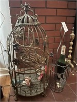 Bird Cage & 2 Bottle Wine Holder