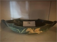 12" Roseville Zephyr Lily Green Bowl