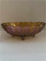 Vintage Footed Oval Carnival Bowl