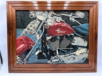 29"x23" Vintage Harley Davidson Framed Puzzle