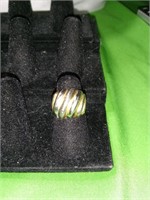 Twisted Dome Sterling & Vermeil 925 Ring Sz 4.5