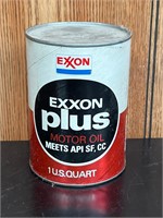 Sealed FULL Vintage EXXON Plus Motor Oil Paper 1 Q