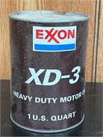 Full! Oil Can EXXON CARDBOARD xd-3 motor oil 1 qt