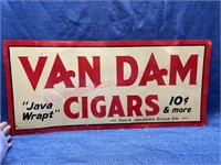 Antique "Van Dam Cigars" tin sign (13.5x30)