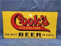 Antique "Cook's Beer" tin sign (14x28)