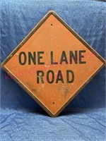 Old metal "One Land Road" heavy sign (24x24)