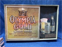 Olympia Gold Beer lighted sign 13x20 (works) old