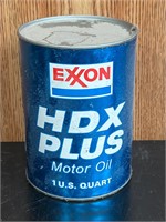 Vtg full! Exxon HDX PLUS MOTOR OIL 1 qt cardboard