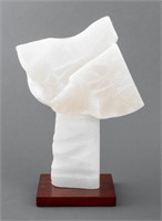 Joan Shapiro Abstract White Alabaster Sculpture