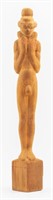 Americana Folk Art Nude Man Wood Sculpture