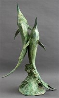 Patinated Bronze Dolphin Fountain, 20th C.