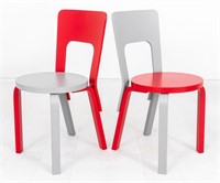 Alvar Aalto Artek Mid-Century Modern 66 Chairs, Pr