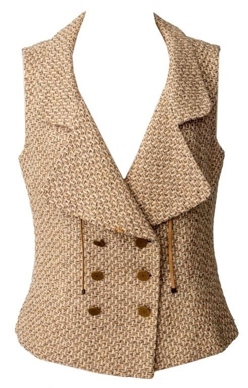 Chanel O1P Tweed and Silk Vest, Spring 2001