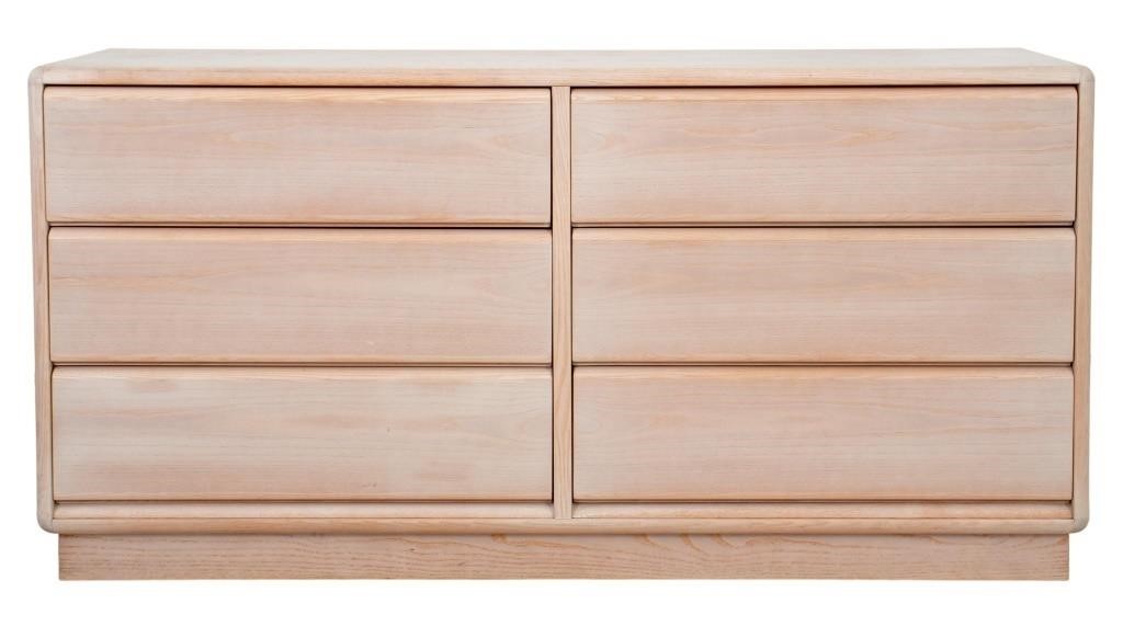 Brouer Danish Modern Cerused Wood 6-Drawer Dresser
