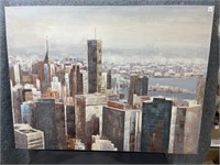 Skyline View of New York, NY on Canvas Oil