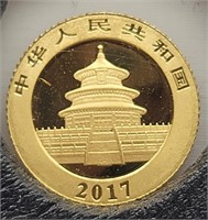 2017 American Mint 10 Yuan Gold Panda Coin 1gram
