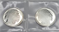 (2) 2015 Buffalo 1/2 Oz .999 Fine Silver Rounds