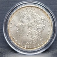 1891-CC Carson City Morgan Silver Dollar - AU