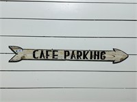 Painted Wooden Cafe Parking Sign