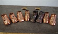 Group of Bronze Baby Shoes