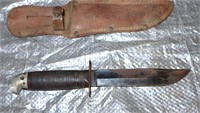 vintage Western fixed blade knife w sheath