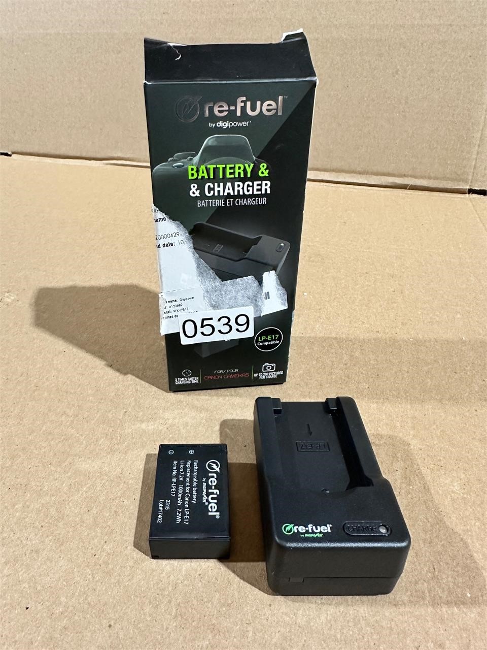 Re-fuel battery & charge for Canon lp-e17