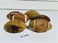 (6) Vintage Leather Footballs
