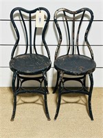(2) Painted Metal Garden Chairs