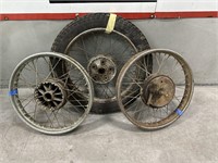 3 x Vintage Spoked Wheels