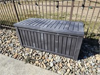 Outdoor storage bin.