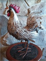 Metal Rooster  sculpture  life.size look at