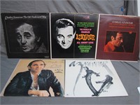 5 Vintage Charles Aznavour Vinyl Records