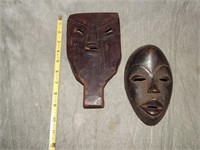 Pair of antique Carved African Masks