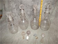 c 1810 Georgian 3 ring Decanters with Stoppers +++