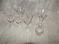 Early to late 19th century wine glasses
