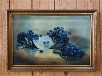 Original Oil on Canvas of Forget-Me-Nots Signed