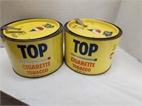 2 Vintage Top Cigarette Tobacco Tins