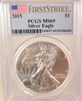 2015 Silver Eagle PCGS MS69 $1 Coin
