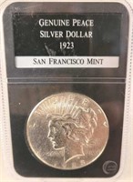 1923 S Genuine Peace Silver Dollar