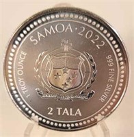 2022 Samoa 2 Tala 1 oz. Silver Sea Dragon Coin