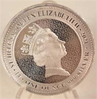 2021 St. Helena, Queen Elizabeth II 1 oz. Silver