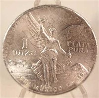 1982 Mexico 1 Onza (ounce) Silver Coin