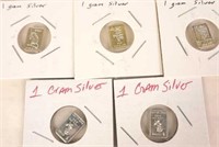 5 - 1 Gram Silver Bars