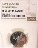 1999 S Pennsylvania Washington Silver Quarter