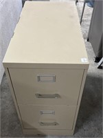 Deep Two Drawer Metal Filing Cabinet With File
