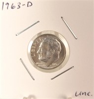 1963 D Roosevelt Silver Dime